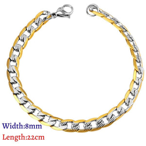 LUXUKISSKIDS Stainless Steel 316L Bracelets Woman/Men Fashion Curb Cuban Link Chains On Hand Couple Bracelet Wrist Jewelry Gifts | 0 | Tage-Active