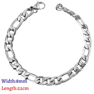 LUXUKISSKIDS Stainless Steel 316L Bracelets Woman/Men Fashion Curb Cuban Link Chains On Hand Couple Bracelet Wrist Jewelry Gifts | 0 | Tage-Active