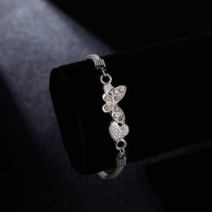 Luxury Silver Plated CZ Crystal Blue Evil Eye Bracelet Turkish Lucky Hand Heart Butterfly Charm Bracelet for Women Men Jewelry | 0 | Tage-Active