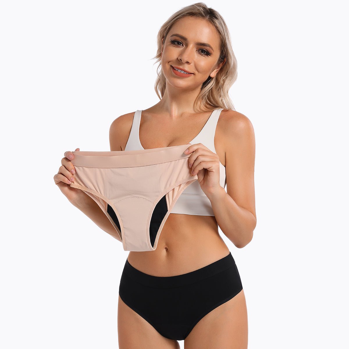 Lynmiss OEM Ladies Biodegradable Bamboo Cotton Period Panties Washable ladies braga Menstrual Panties Underwear oeko tex | Tage-Active