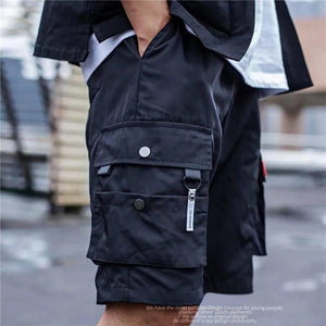 Men Cargo Shorts Tactical Joggers Shorts Work Casual Pants Male Multi Pockets Buttons Loose Wide Leg Knee Length Summer Shorts | TageUnlimited