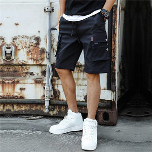 Men Cargo Shorts Tactical Joggers Shorts Work Casual Pants Male Multi Pockets Buttons Loose Wide Leg Knee Length Summer Shorts | TageUnlimited