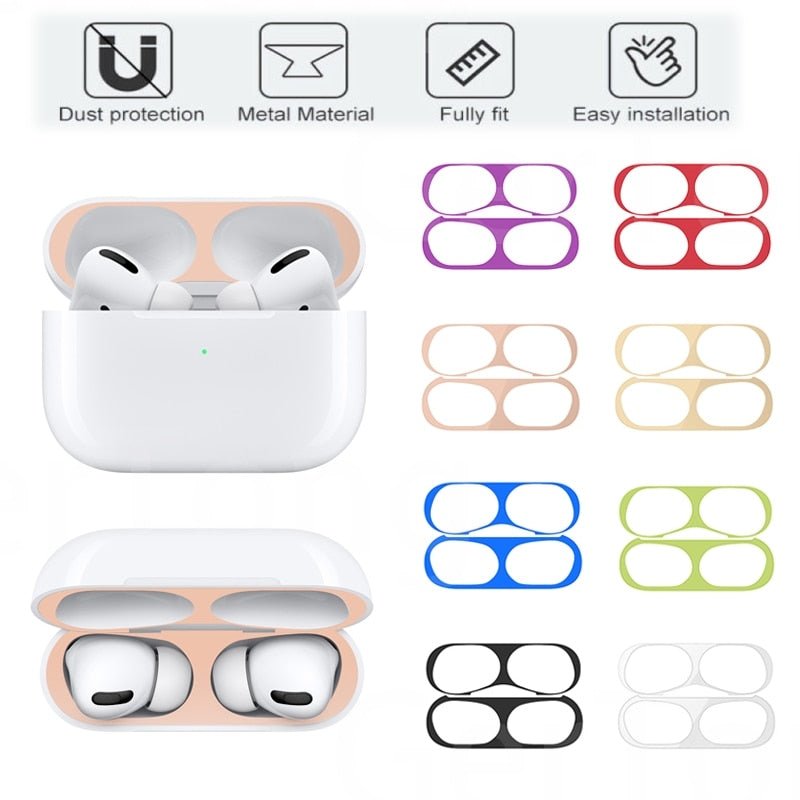 Metal Dust Guard Sticker Case for Apple Airpods Pro Earphone Cover for Airpods 3 Air Pods 3 2 Headphone Charging Box Accessories | 0 | TageUnlimited