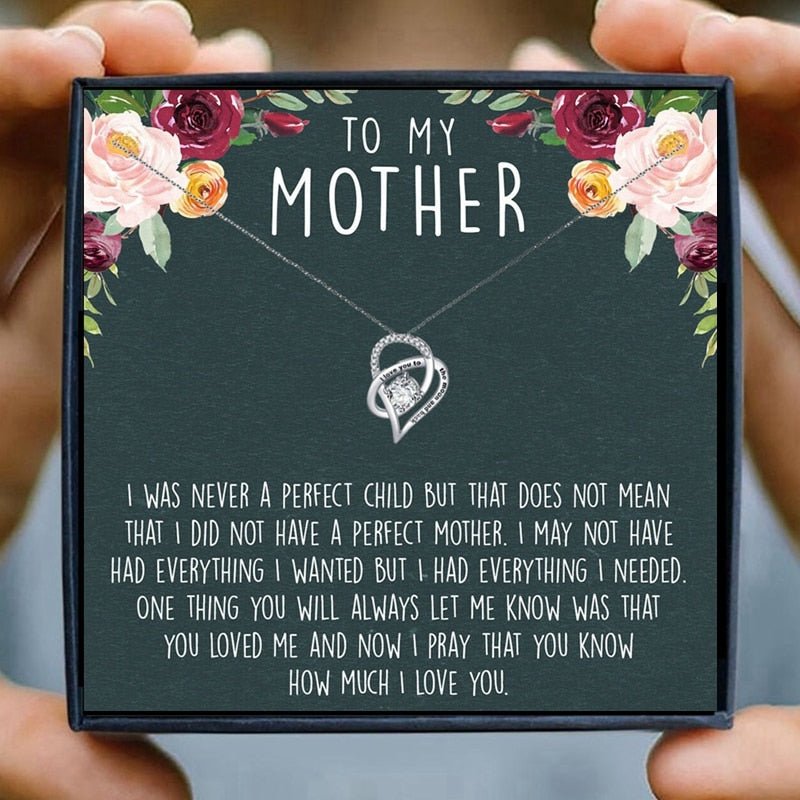 Mom Necklace Gift for Women Fashion Jewelry Heart Pendant Necklace Female Chain Necklace daughter son Birthday Family | 0 | Tage-Active