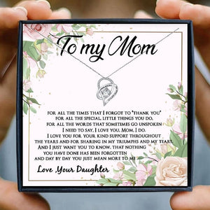 Mom Necklace Gift for Women Fashion Jewelry Heart Pendant Necklace Female Chain Necklace daughter son Birthday Family | 0 | Tage-Active