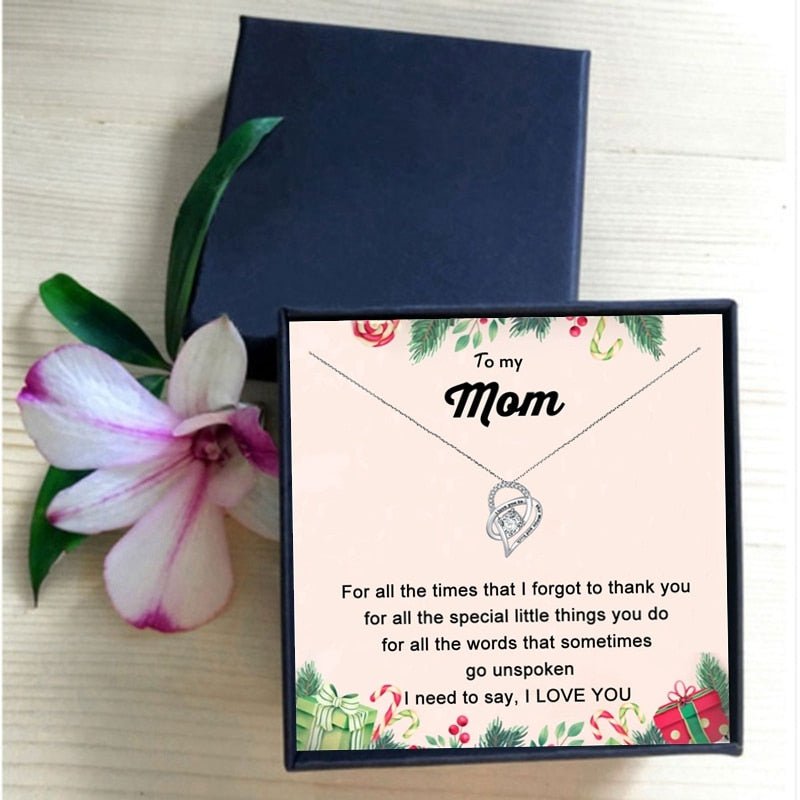 Mom Necklace Gift for Women Fashion Jewelry Heart Pendant Necklace Female Chain Necklace daughter son Birthday Family | 0 | Tage-Active