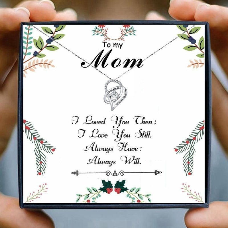 Mom Necklace Gift for Women Fashion Jewelry Heart Pendant Necklace Female Chain Necklace daughter son Birthday Family | 0 | Tage-Active