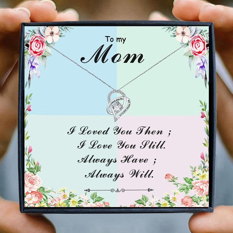 Mom Necklace Gift for Women Fashion Jewelry Heart Pendant Necklace Female Chain Necklace daughter son Birthday Family | 0 | Tage-Active