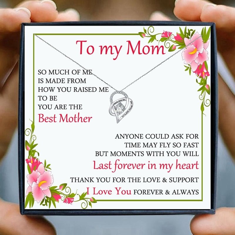 Mom Necklace Gift for Women Fashion Jewelry Heart Pendant Necklace Female Chain Necklace daughter son Birthday Family | 0 | Tage-Active