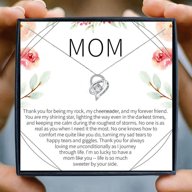 Mom Necklace Gift for Women Fashion Jewelry Heart Pendant Necklace Female Chain Necklace daughter son Birthday Family | 0 | Tage-Active