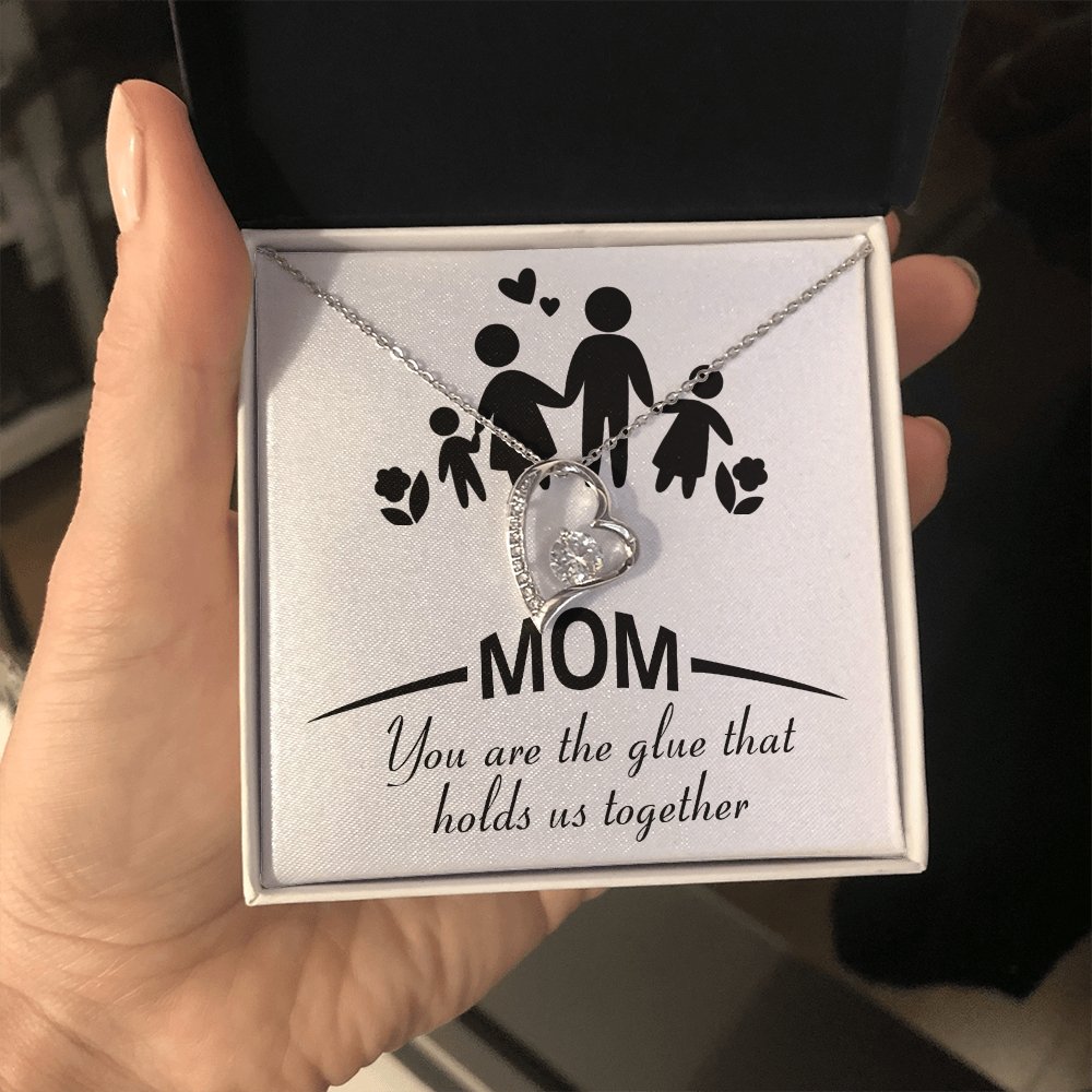 Mom | You Are The Glue That Holds Us (Forever Love Necklace) | Jewelry | C30025TG, C30025TR, lx-C30025, PB23-WOOD, PROD-2083307, PT-781, TNM-1, USER-43062 | TageUnlimited