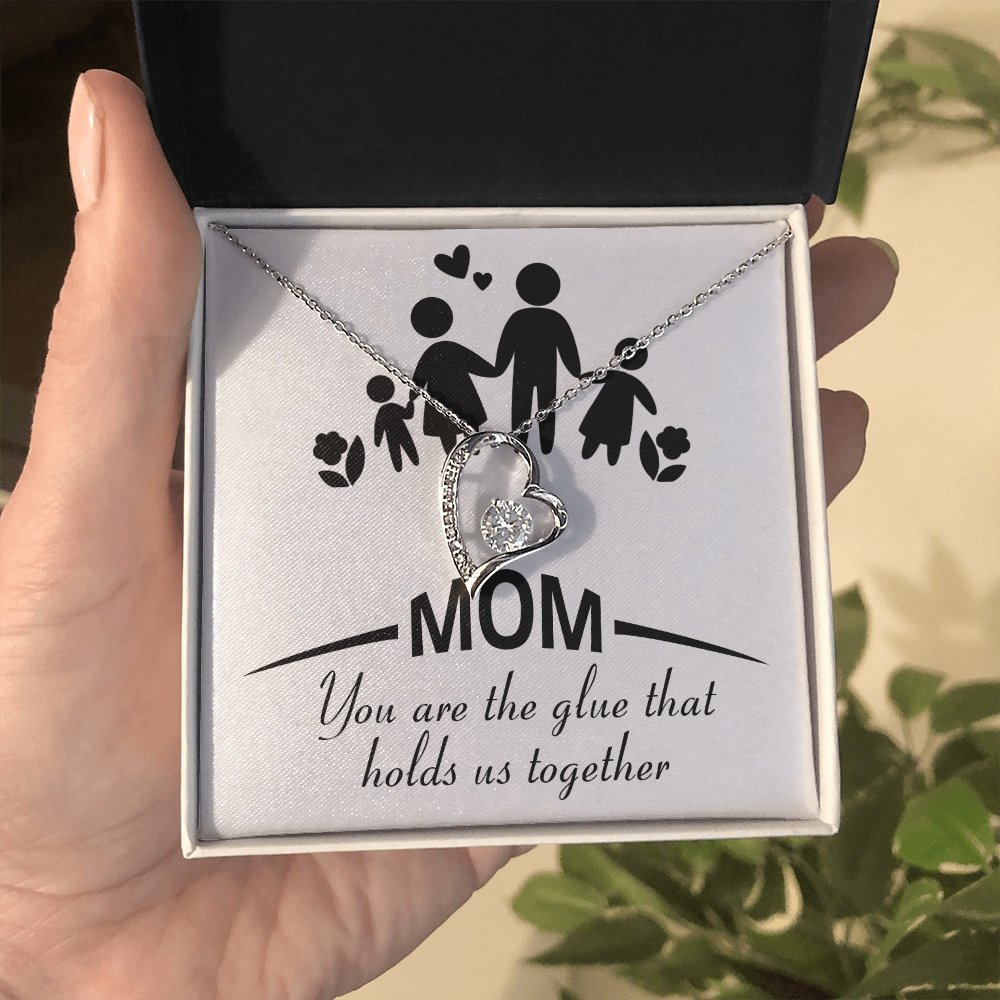 Mom | You Are The Glue That Holds Us (Forever Love Necklace) | Jewelry | C30025TG, C30025TR, lx-C30025, PB23-WOOD, PROD-2083307, PT-781, TNM-1, USER-43062 | TageUnlimited