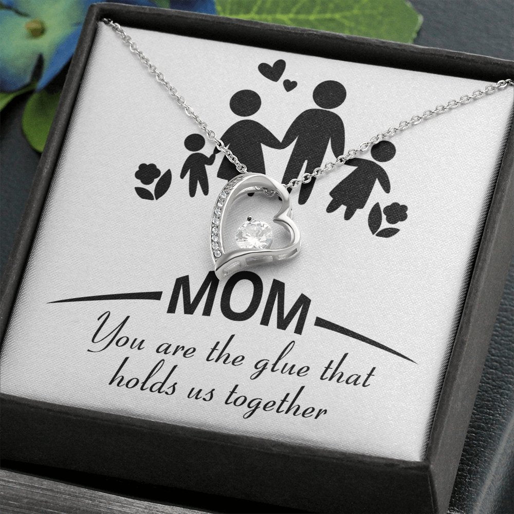 Mom | You Are The Glue That Holds Us (Forever Love Necklace) | Jewelry | C30025TG, C30025TR, lx-C30025, PB23-WOOD, PROD-2083307, PT-781, TNM-1, USER-43062 | TageUnlimited