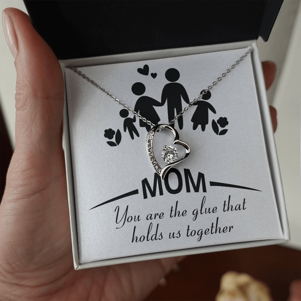 Mom | You Are The Glue That Holds Us (Forever Love Necklace) | Jewelry | C30025TG, C30025TR, lx-C30025, PB23-WOOD, PROD-2083307, PT-781, TNM-1, USER-43062 | TageUnlimited