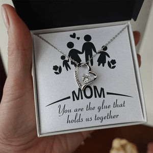 Mom | You Are The Glue That Holds Us (Forever Love Necklace) | Jewelry | C30025TG, C30025TR, lx-C30025, PB23-WOOD, PROD-2083307, PT-781, TNM-1, USER-43062 | TageUnlimited