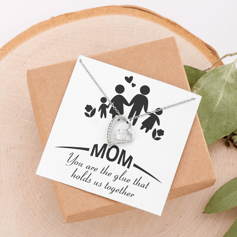 Mom | You Are The Glue That Holds Us (Forever Love Necklace) | Jewelry | C30025TG, C30025TR, lx-C30025, PB23-WOOD, PROD-2083307, PT-781, TNM-1, USER-43062 | TageUnlimited