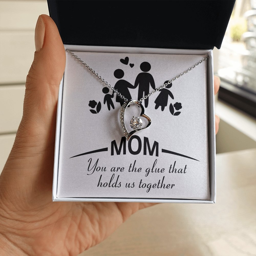 Mom | You Are The Glue That Holds Us (Forever Love Necklace) | Jewelry | C30025TG, C30025TR, lx-C30025, PB23-WOOD, PROD-2083307, PT-781, TNM-1, USER-43062 | TageUnlimited