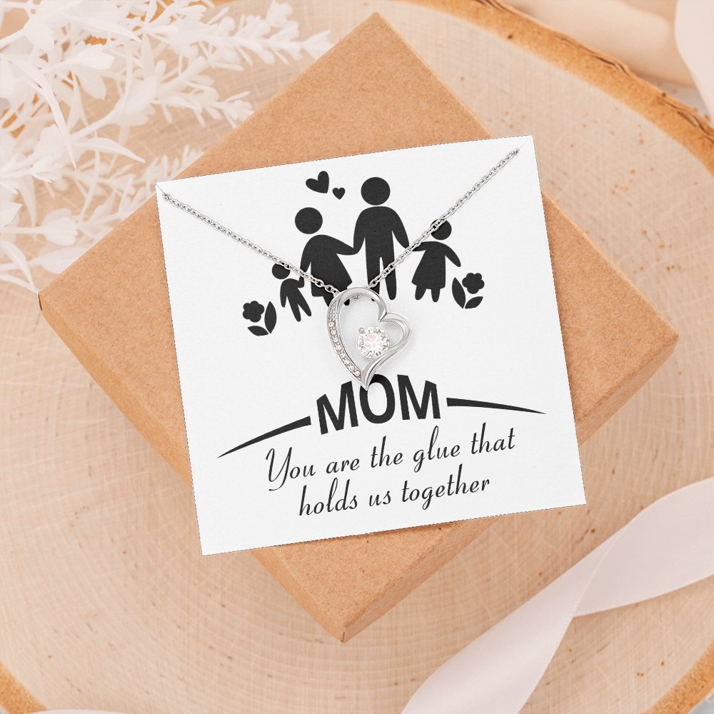 Mom | You Are The Glue That Holds Us (Forever Love Necklace) | Jewelry | C30025TG, C30025TR, lx-C30025, PB23-WOOD, PROD-2083307, PT-781, TNM-1, USER-43062 | TageUnlimited