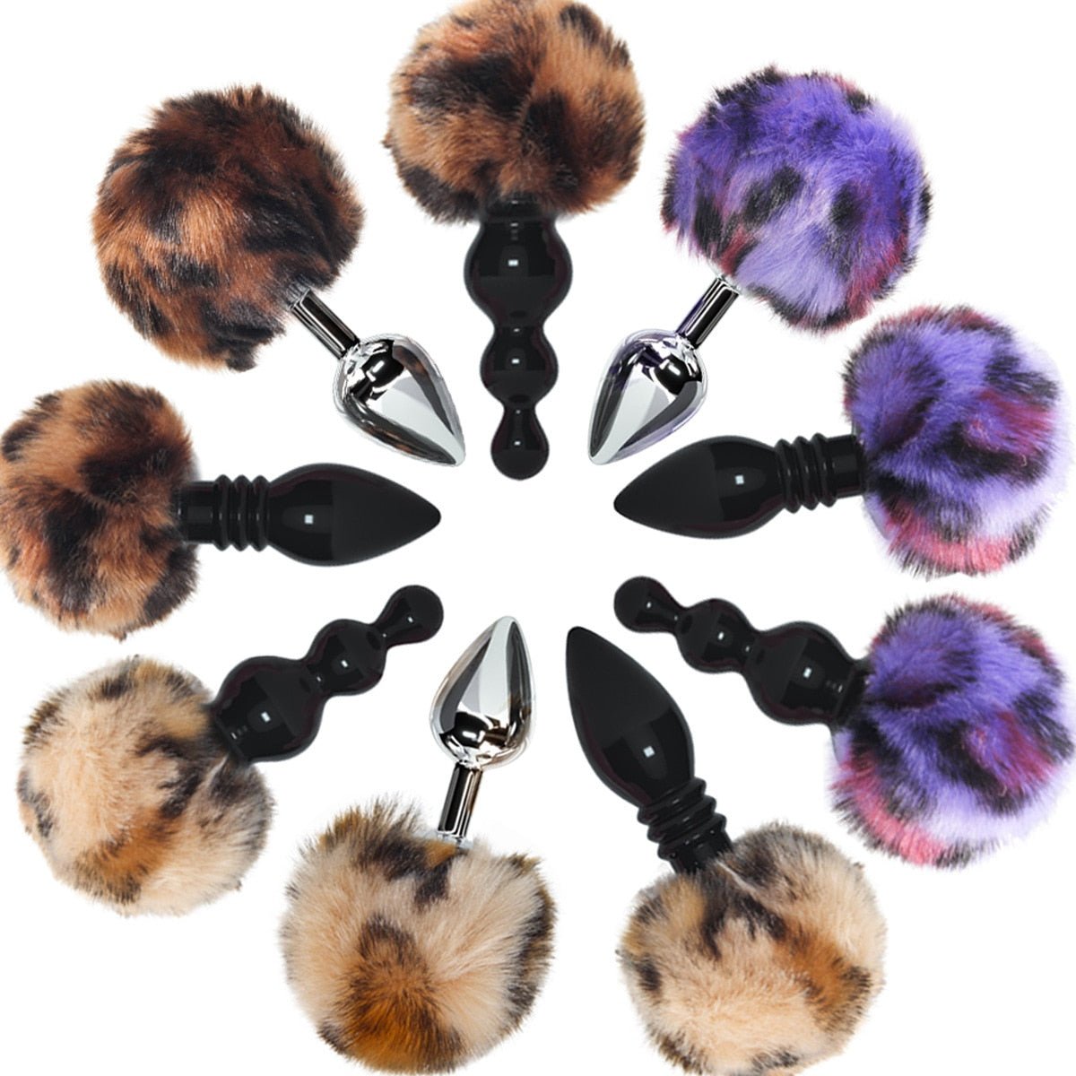 Multicolor Leopard Tail Butt Plug Plush Anal Plug Non Vibrating Anus Plug Prostata Massager Sex Toys For Male Woman Adult Couple | TageUnlimited
