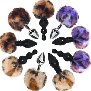 Multicolor Leopard Tail Butt Plug Plush Anal Plug Non Vibrating Anus Plug Prostata Massager Sex Toys For Male Woman Adult Couple | TageUnlimited