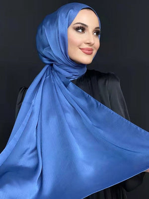 Muslim Abaya Silk Head Scarf Hijab Abayas Satin Long Shawl Hijabs For Woman Jersey Islamic Dress Women Turbans Instant Turban | TageUnlimited