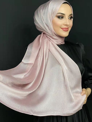 Muslim Abaya Silk Head Scarf Hijab Abayas Satin Long Shawl Hijabs For Woman Jersey Islamic Dress Women Turbans Instant Turban | TageUnlimited