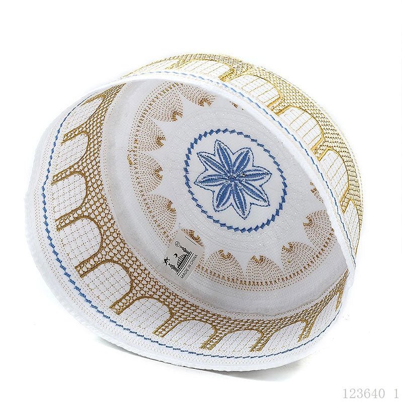 Muslim Men Prayer Caps Cotton Embroidery Leisure Saudi Arabia Islamic Hat Men Headscarf Clothing Topkippot Turban Saudi Uae Cap | TageUnlimited