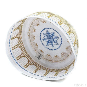 Muslim Men Prayer Caps Cotton Embroidery Leisure Saudi Arabia Islamic Hat Men Headscarf Clothing Topkippot Turban Saudi Uae Cap | TageUnlimited