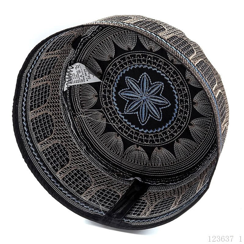 Muslim Men Prayer Caps Cotton Embroidery Leisure Saudi Arabia Islamic Hat Men Headscarf Clothing Topkippot Turban Saudi Uae Cap | TageUnlimited
