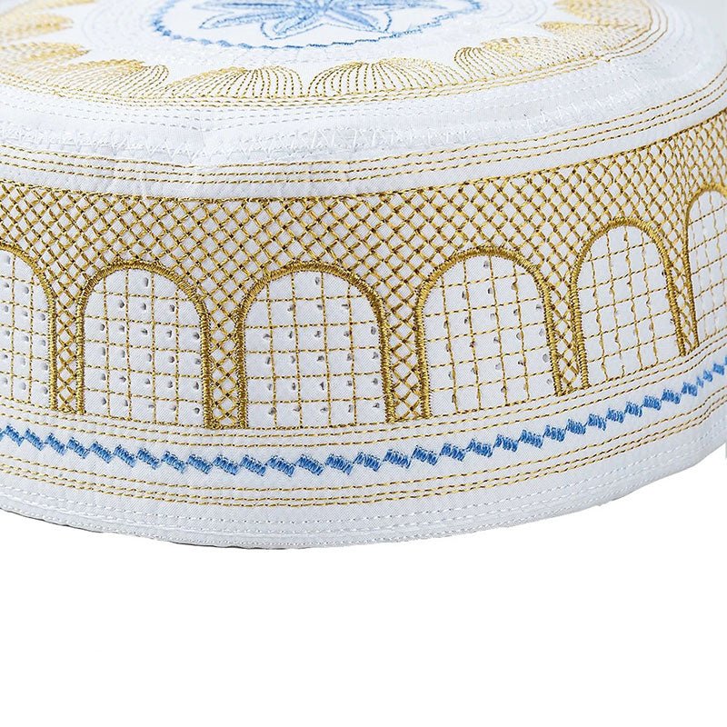 Muslim Men Prayer Caps Cotton Embroidery Leisure Saudi Arabia Islamic Hat Men Headscarf Clothing Topkippot Turban Saudi Uae Cap | TageUnlimited