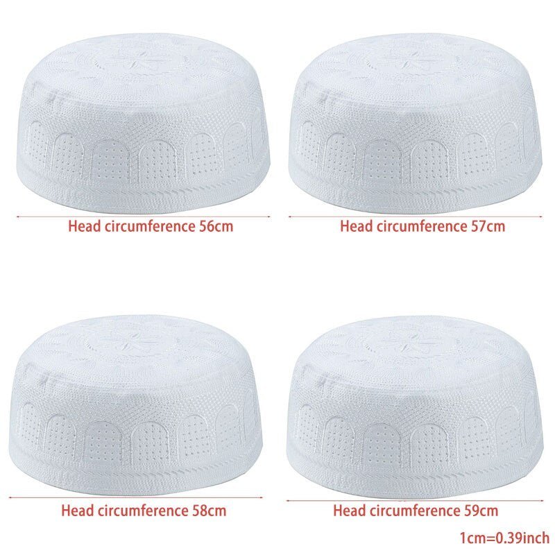 Muslim Men Prayer Caps Cotton Embroidery Leisure Saudi Arabia Islamic Hat Men Headscarf Clothing Topkippot Turban Saudi Uae Cap | TageUnlimited
