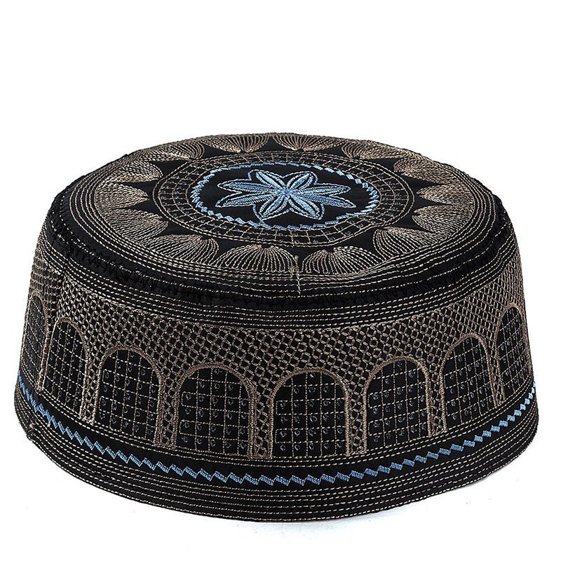 Muslim Men Prayer Caps Cotton Embroidery Leisure Saudi Arabia Islamic Hat Men Headscarf Clothing Topkippot Turban Saudi Uae Cap | TageUnlimited