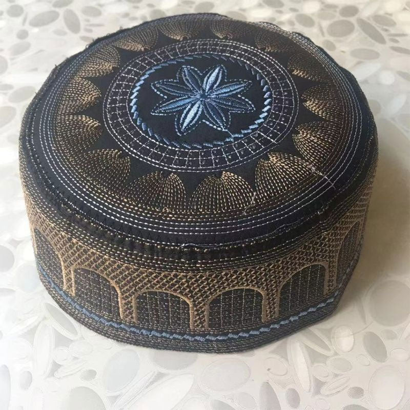 Muslim Men Prayer Caps Cotton Embroidery Leisure Saudi Arabia Islamic Hat Men Headscarf Clothing Topkippot Turban Saudi Uae Cap | TageUnlimited