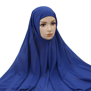 Muslim Women Chiffon Hijab With Cap Bonnet Instant Chiffon Hijab Pinles Shawl Head Scarf Under scarf Caps Cover Headwrap | TageUnlimited