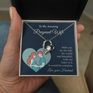 My Amazing Pregnant Wife | With You By My Side (Forever Love Necklace) | Jewelry | C30025TG, C30025TR, lx-C30025, PB23-WOOD, PROD-2079705, PT-781, TNM-1, USER-43062 | TageUnlimited