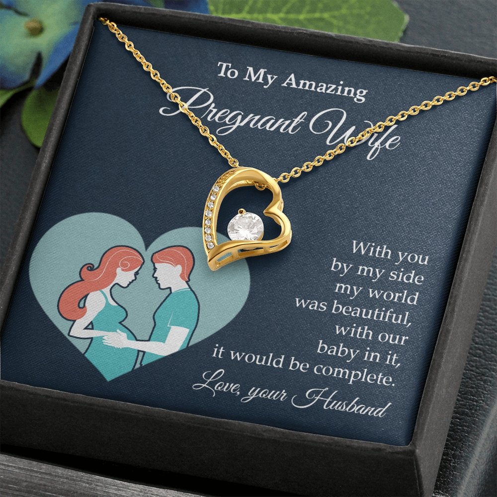 My Amazing Pregnant Wife | With You By My Side (Forever Love Necklace) | Jewelry | C30025TG, C30025TR, lx-C30025, PB23-WOOD, PROD-2079705, PT-781, TNM-1, USER-43062 | TageUnlimited