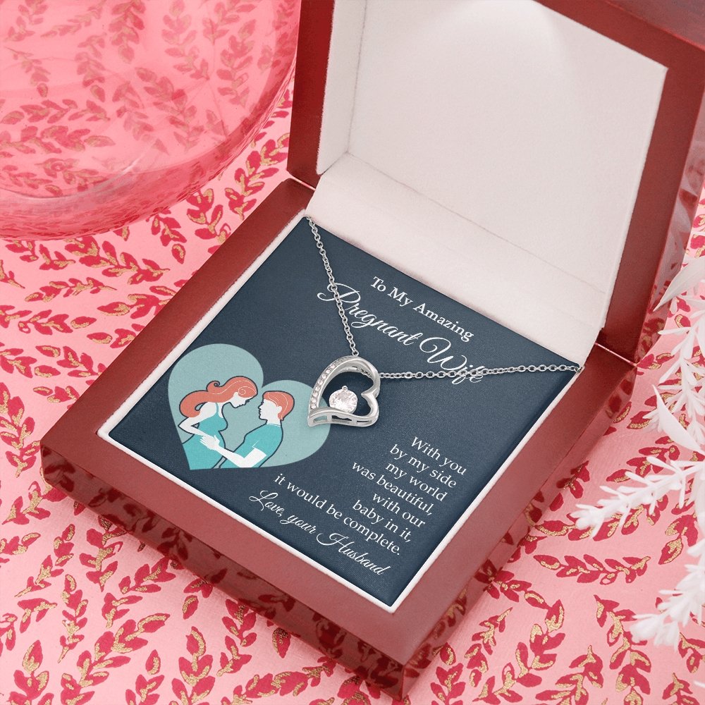 My Amazing Pregnant Wife | With You By My Side (Forever Love Necklace) | Jewelry | C30025TG, C30025TR, lx-C30025, PB23-WOOD, PROD-2079705, PT-781, TNM-1, USER-43062 | TageUnlimited