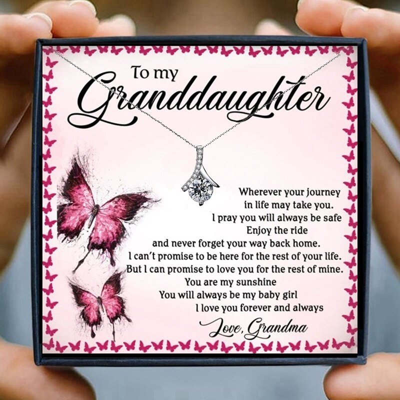 Necklace for Granddaughter Grandma Gifts Necklace Crystal Chain Necklaces for Women Pendant Jewelry Christmas Collares Bijoux | 0 | Tage-Active
