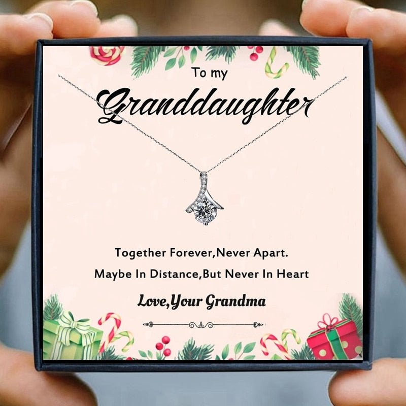 Necklace for Granddaughter Grandma Gifts Necklace Crystal Chain Necklaces for Women Pendant Jewelry Christmas Collares Bijoux | 0 | Tage-Active