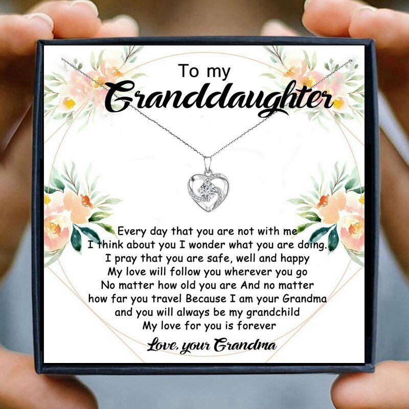 Necklace for Granddaughter Jewelry Gifts Crystal Pendant Necklace Women Necklaces Pendants Nana Birthday Presents Christmas Gift | 0 | Tage-Active