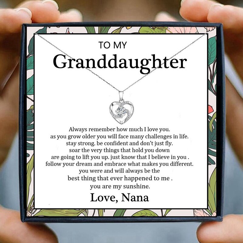 Necklace for Granddaughter Jewelry Gifts Crystal Pendant Necklace Women Necklaces Pendants Nana Birthday Presents Christmas Gift | 0 | Tage-Active