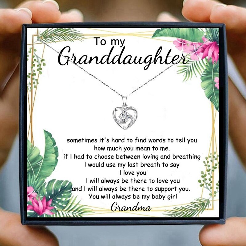 Necklace for Granddaughter Jewelry Gifts Crystal Pendant Necklace Women Necklaces Pendants Nana Birthday Presents Christmas Gift | 0 | Tage-Active