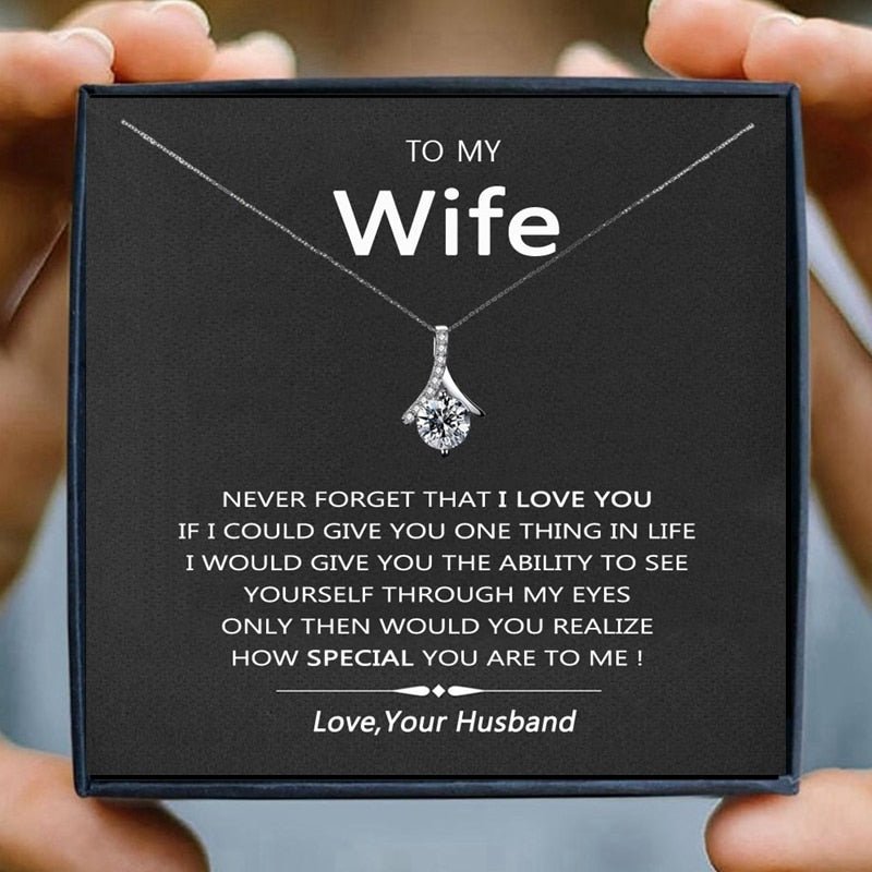 Necklace for Wife gift Fashion women Necklace Femal Heart Pendant Necklaces Girl Jewelry Husband Christmas Birthday Gifts | 0 | Tage-Active