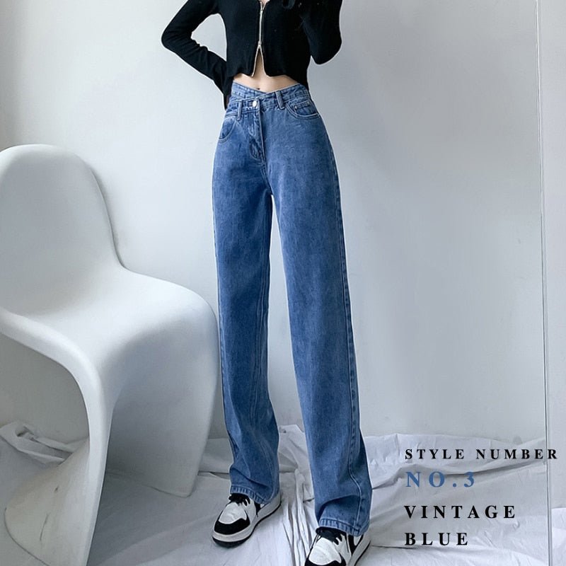 Jeans Woman Trousers Y2k Vintage Blue Black High Waist Jeans Women Denim Pants Baggy Street Casual Jeans for Women | 0 | TageUnlimited