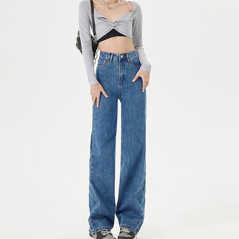 Jeans Woman Trousers Y2k Vintage Blue Black High Waist Jeans Women Denim Pants Baggy Street Casual Jeans for Women | 0 | TageUnlimited
