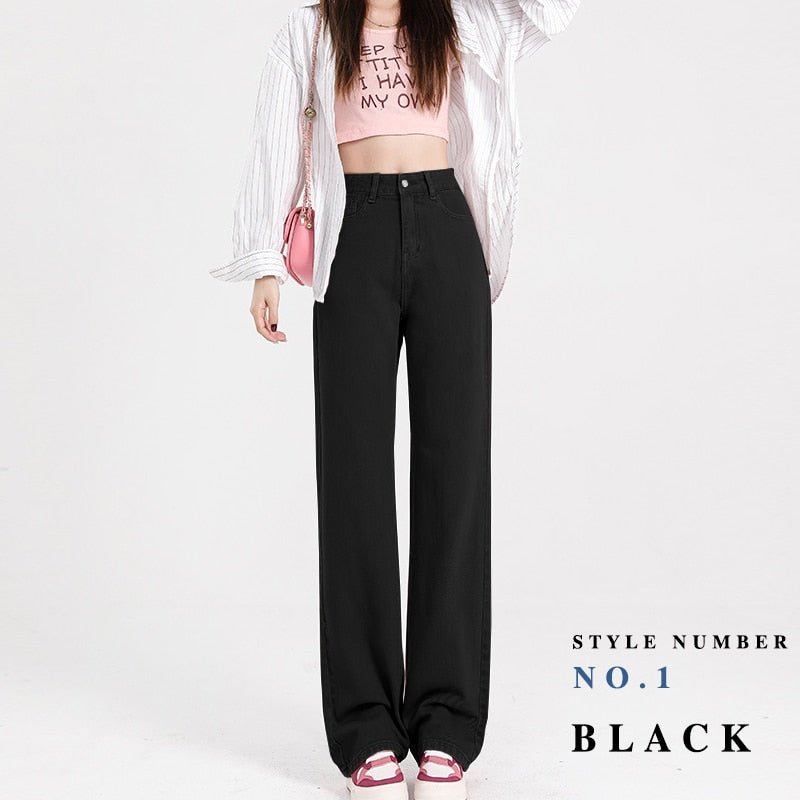 Jeans Woman Trousers Y2k Vintage Blue Black High Waist Jeans Women Denim Pants Baggy Street Casual Jeans for Women | 0 | TageUnlimited