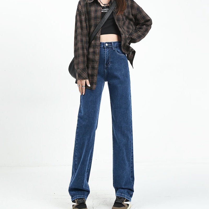 Jeans Woman Trousers Y2k Vintage Blue Black High Waist Jeans Women Denim Pants Baggy Street Casual Jeans for Women | 0 | TageUnlimited