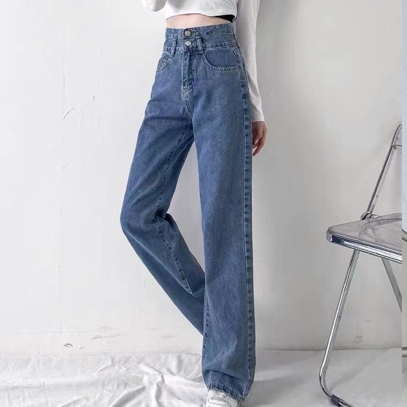 Jeans Woman Trousers Y2k Vintage Blue Black High Waist Jeans Women Denim Pants Baggy Street Casual Jeans for Women | 0 | TageUnlimited