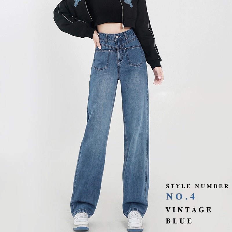 Jeans Woman Trousers Y2k Vintage Blue Black High Waist Jeans Women Denim Pants Baggy Street Casual Jeans for Women | 0 | TageUnlimited
