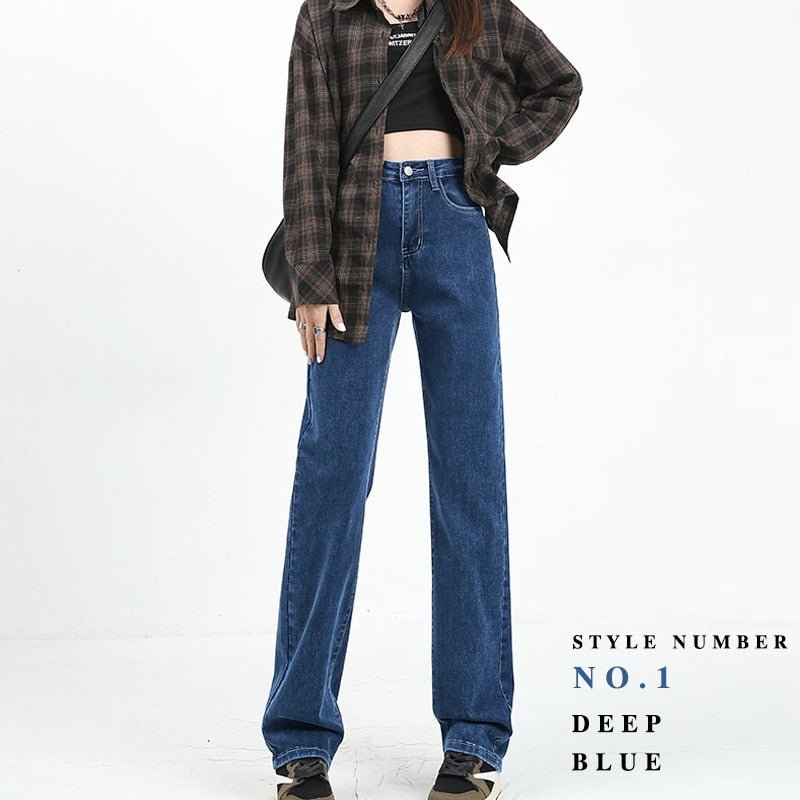 Jeans Woman Trousers Y2k Vintage Blue Black High Waist Jeans Women Denim Pants Baggy Street Casual Jeans for Women | 0 | TageUnlimited